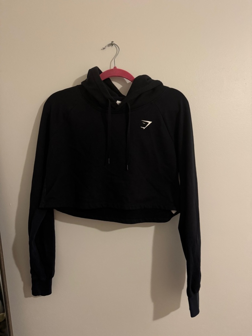 Gymshark Black Cropped Hoodie - Women's Lightweight Pullover